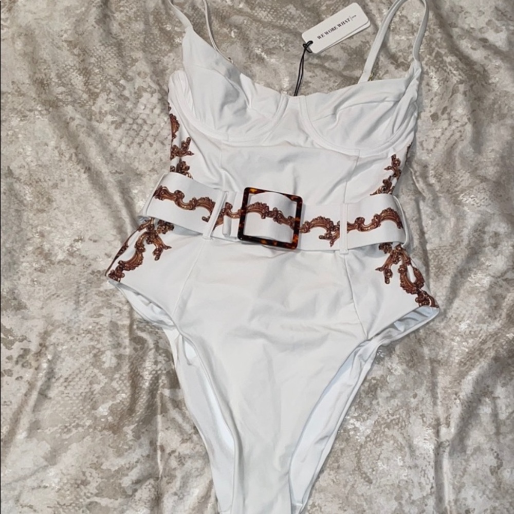 We wore what white one piece swim